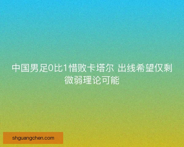 中国男足0比1惜败卡塔尔 出线希望仅剩微弱理论可能